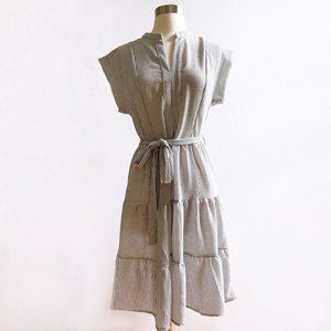 NWT: Monteau striped tiered midi dress, M